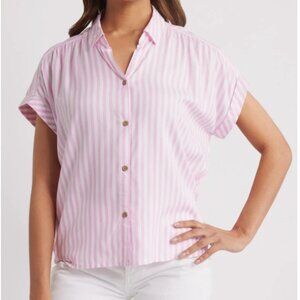 Beach Lunch Lounge Collection Darby Short Sleeve Button-Up Shirt - Size L